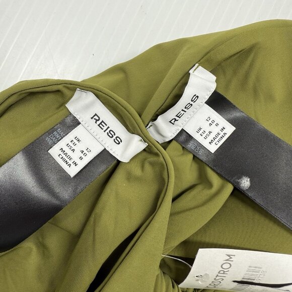 Reiss Olive Green Triangle Bikini Set Size US 8 Swimwear Two Piece Tie Side - Picture 9 of 9